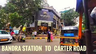 Bandra railway station to Carter Road  Auto Rikshaw ride  Mumbai  Midtown [upl. by Meehyr]