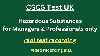 CSCS Test UK 2024  CSCS Card UK  CSCS Test for Managers amp Professionals 10 hazardous substance [upl. by Courtney]