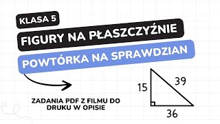 Figury na płaszczyźnie  klasa 5  GWO  Matematyka z plusem  sprawdzian  pdf w opisie [upl. by Ailimaj]