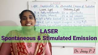 LASER Spontaneous and Stimulated Emission [upl. by Ecreip]