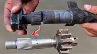 How to Effectively Repair Broken Steering Shaft Teeth and Make New Tooth  Rebuild Steering Shaft [upl. by Gerrit]