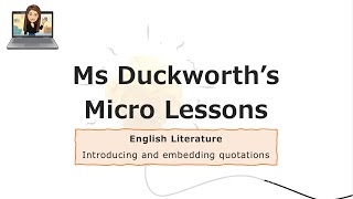 Micro lesson embedding quotations [upl. by Avra]