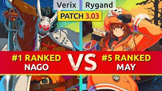 GGST ▰ Verix 1 Ranked Nagoriyuki vs Rygand 5 Ranked May High Level Gameplay [upl. by Repooc]