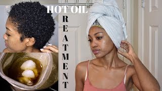 HOT OIL TREATMENT on DRY FRIZZY NATURAL HAIR  DisisReyRey [upl. by Hayashi575]