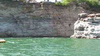 Cliff Jumping at Pace Bend Park on Lake Travis  Boat View [upl. by Tomlin]