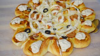 Crown crust pizza recipe at home  کم قیمت میں گھر پر بازار جیسا کراؤن کرسٹ پیزا بنائیں [upl. by Anny]