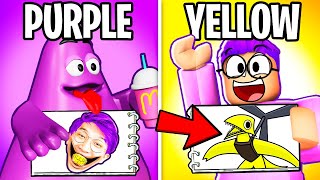 ONE COLOR DRAWING CHALLENGE IN ROBLOX DOODLE TRANSFORM GUESS MY DRAWING PICTURE GAME [upl. by Ayekel]