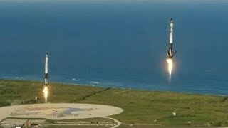 SpaceX Lands All 3 Falcon Heavy Boosters for the First Time [upl. by Taylor]