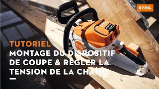 Monter le guidechaîne et la chaîne tendre la chaîne  Instructions STIHL [upl. by Lan]