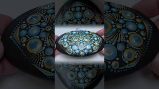 Pointy Dots on Turquoise amp Ochre OVAL Mandala Stone [upl. by Fraase]