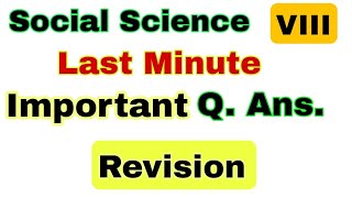 important questions for sst class 8 board exam social science 2024 DAV cbse History By SRB [upl. by Ibmab439]