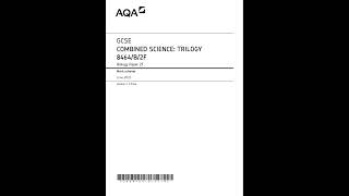 AQA GCSE COMBINED SCIENCE TRILOGY BIOLOGY PAPER 2 2023 MARK SCHEME 8464B2F [upl. by Amund]