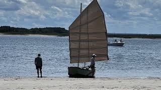 First time out on a junk rigged Michalak Mikesboat [upl. by Stralka439]