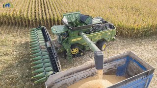 NEW JOHN DEERE X9 1100  GERINGHOFF 16 ROWS  BIG CORN HARVEST IN ITALY [upl. by Lipman355]