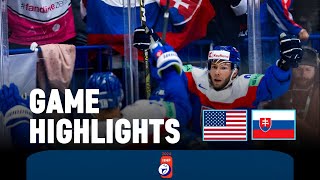 USA Vs Slovakia Highlights 2024 IIHF Mens Ice Hockey World Championship [upl. by Amadas]