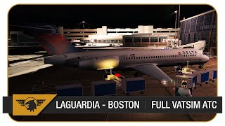 P3D V4 60FPS LaGuardia  Boston  Full Flight  VATSIM  TFDi 717 [upl. by Thunell]