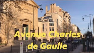 Paris tour walk Avenue Charles de Gaulle NeuillysurSeine [upl. by Anaimad816]