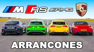 Nuevo BMW M2 vs RS3 vs AMG A45 S vs Boxster GTS ARRANCONES [upl. by Kwei]