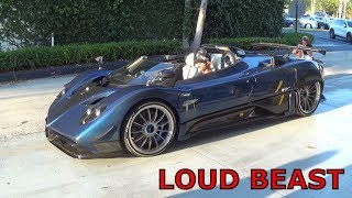 15 Million LOUD BEAST Pagani Zonda HP Barchetta Start up Driving  REVVING at Pagani Miami [upl. by Eenafets632]