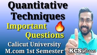 Quantitative TechniquesImportant QuestionsCalicut University Mcom 1st Semester [upl. by Falzetta]