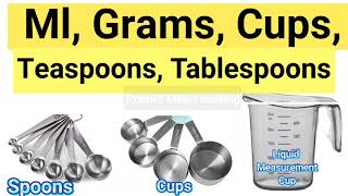 Baking Conversion Chart  Ml  Grams  Cups  Tablespoon  Teaspoon [upl. by Slocum]