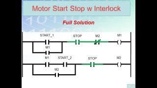 LD 11  Motors Start with Interlock  Easy PLC Programming Tutorials for Beginners [upl. by Tiffany]