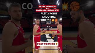 FAST 3 POINT SHOOTING CONTEST  Vezenkov vs Papanikolau  Olympiacos [upl. by Yemane228]