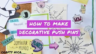 Decorative PUSH PINS and THUMBTACKS How to organize your CORKBOARD [upl. by Alohcin]