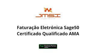 Faturação Eletronica Sage50 Certificado Qualificado AMA [upl. by Lewap]