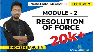 Lecture 7  Module 2  Resolution of Force  Engineering Mechanics [upl. by Nyleda]