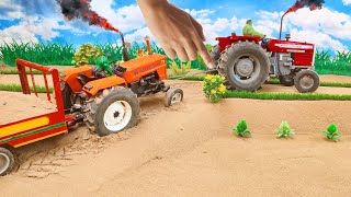 Top the most creative science project  Massey Ferguson 385 tractor  mini tractor MF 385 working [upl. by Lauritz996]