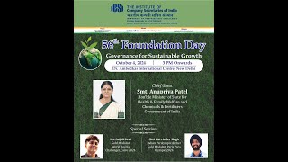 ICSI 56th Foundation Day Celebrations ICSIFoundationDay Governance ViksitBharat ICSIat56 [upl. by Zobias]