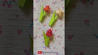 How to make Easy Paper Tulip  Origami Tulip Flower  Origami Flower  Paper Flower [upl. by Palmira]