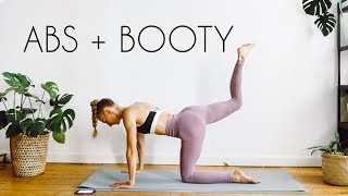 2 in 1 ABS AND BOOTY At Home Workout No Equipment 20 min [upl. by Euqinom]