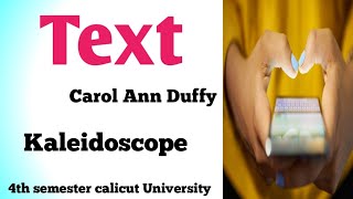 Text by carol Ann Duffy poem Analysis In Malayalam Kaleidoscope 4th semester Calicut University [upl. by Annail]