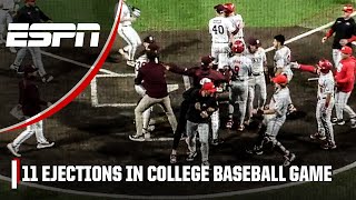 11 EJECTIONS 😱 Mississippi State vs Georgia benches clear after intense play at the plate 👀 [upl. by Hardunn]