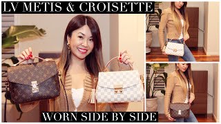 LOUIS VUITTON Pochette Metis amp Croisette Comparison Worn Side by Side [upl. by Viki]