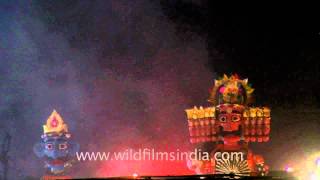 Burning of Ravana effigy during Dussehra festival [upl. by Asa]