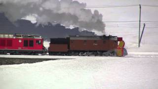 HD Dampfschneeschleuder Xrot d 9213 am Berninapass auf Sonderfahrt [upl. by Yriek838]