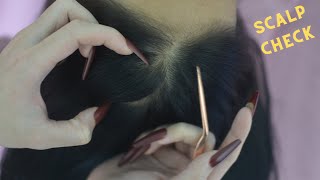 ASMR Focus Scalp Check Real Person Relaxing Hair PlayHhair Parting For Rest And Deep Sleep [upl. by Trip743]