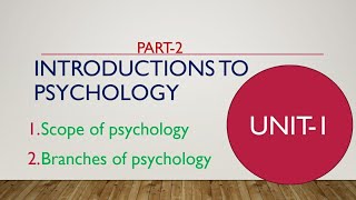 INTRODUCTION TO PSYCHOLOGY SCOPE OF PSYCHOLOGY BRANCHES OF PSYCHOLOGY BSC NURSING [upl. by Nandor721]