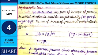 HYDROSTATIC LAW  FLUID STATICS 4  ANUNIVERSE 22 [upl. by Verdie]