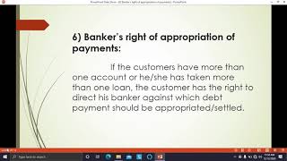 Bankers right of appropriation of payments [upl. by Frederigo970]