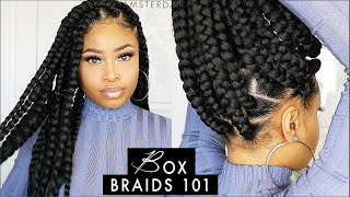 EASY amp NEAT JUMBO BOX BRAIDS elastic band method [upl. by Leahpar]