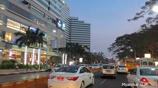 Yangon 2020 sunset drive Hotel Melia amp Myanmar Plaza [upl. by Haerdna]