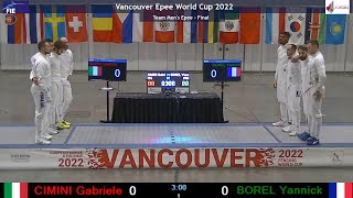 Vancouver 2022 Finale épée hommes seniors Italie France [upl. by Hendrickson]