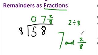 Division with remainders as fractions [upl. by Easlehc]