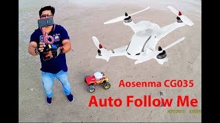 Aosenma CG035 Auto follow me GPS Quadcopter playing with Rc crash at end [upl. by Turne]