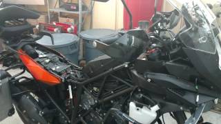 Antifreeze or coolant leak on KTM 1190 Adventure bike [upl. by Nesnar64]