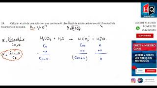 UNIDAD 08  EQUILIBRIO ACIDO BASE  EJERCICIO 12  QUIMICA  INGRESO A MEDICINA UNC [upl. by Necyla]